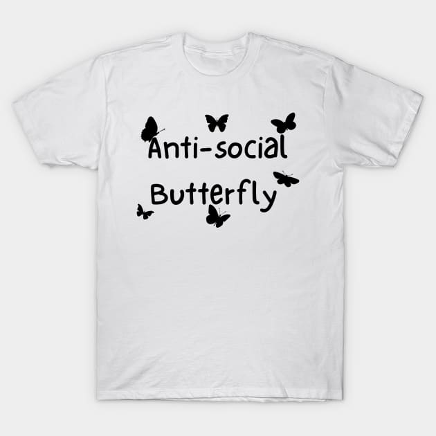 Anti-Social Butterfly T-Shirt by Lunarix Designs